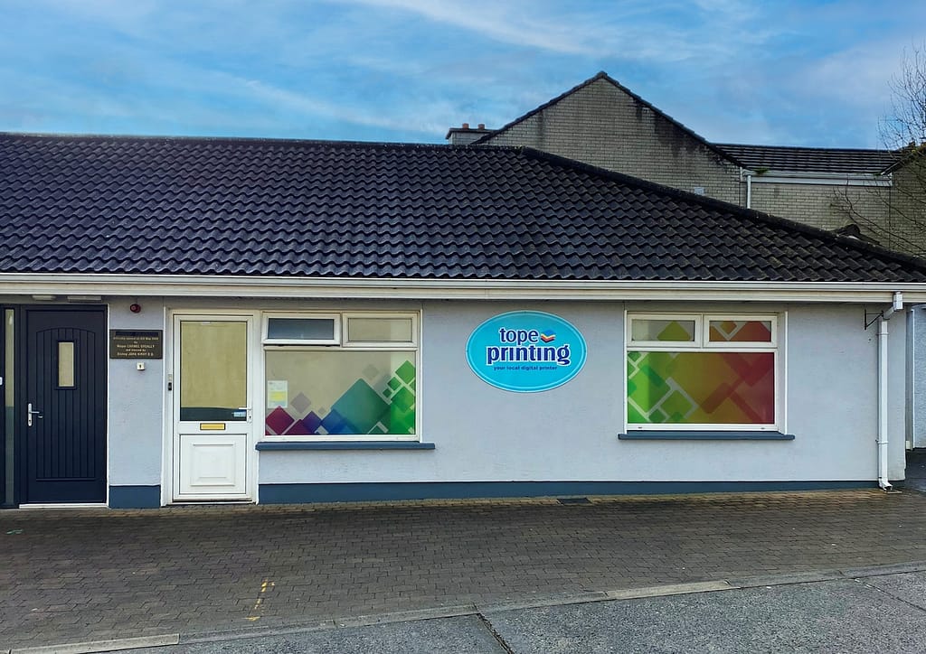 Tope Printing shop front in Ballinasloe.